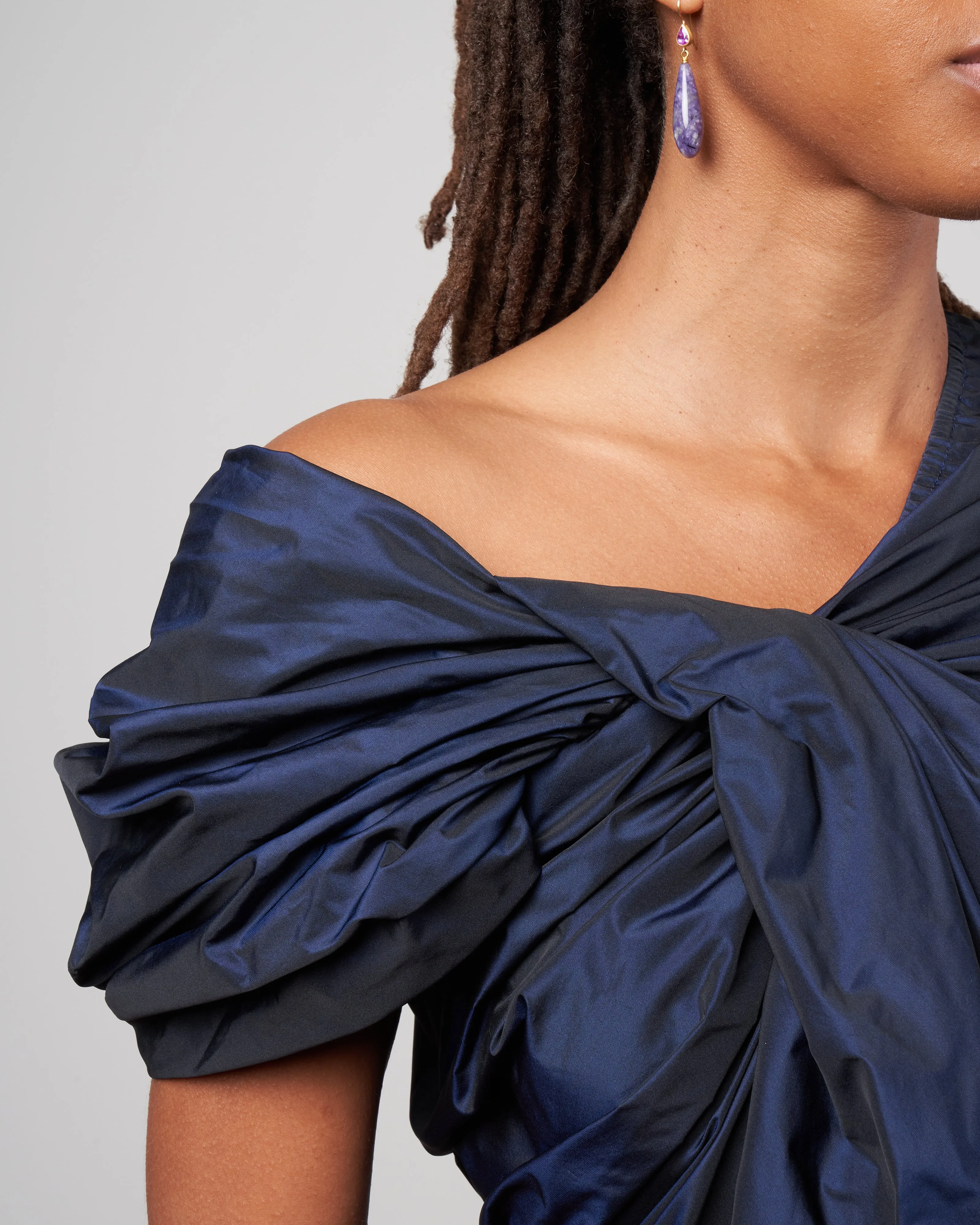 sheridan taffeta top - navy