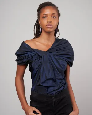 sheridan taffeta top - navy