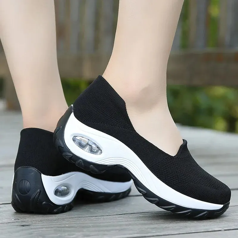 Shoes for Women Casual Shoes Outdoor Thick Soles Breathable Meshcomfortable Hiking Feet Sports Hiking Shoes Woman Sneakers