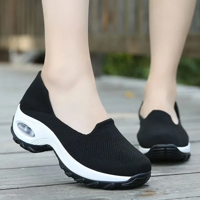 Shoes for Women Casual Shoes Outdoor Thick Soles Breathable Meshcomfortable Hiking Feet Sports Hiking Shoes Woman Sneakers