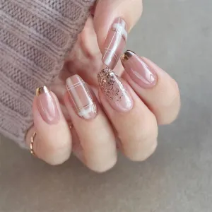 Short coffin elegant nude gel