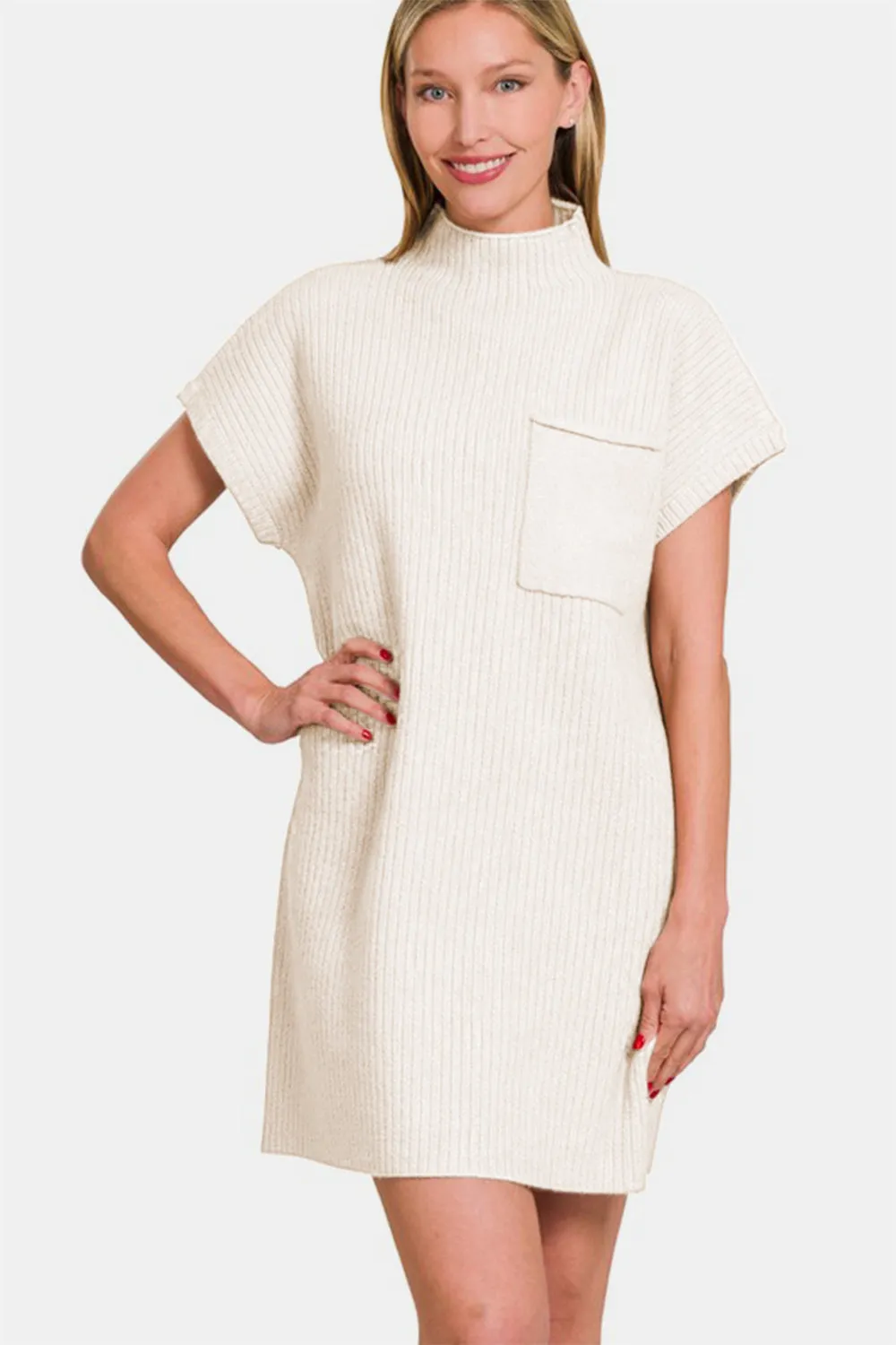 Short Sleeve Sweater Mini Dress