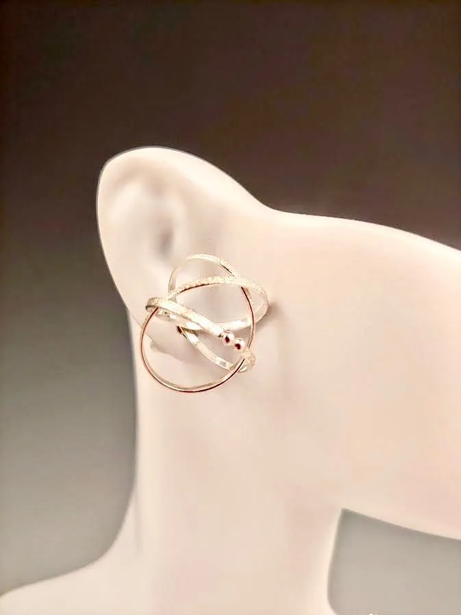 Silver Mobius Post Earring
