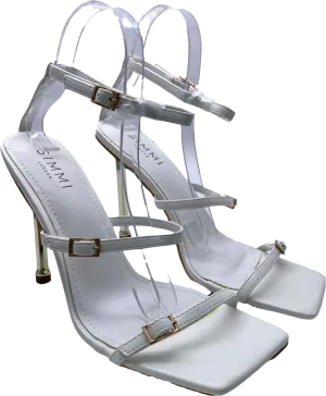 Simmi London White Strappy Heels With Gold Detail UK 7 EU 40 👠