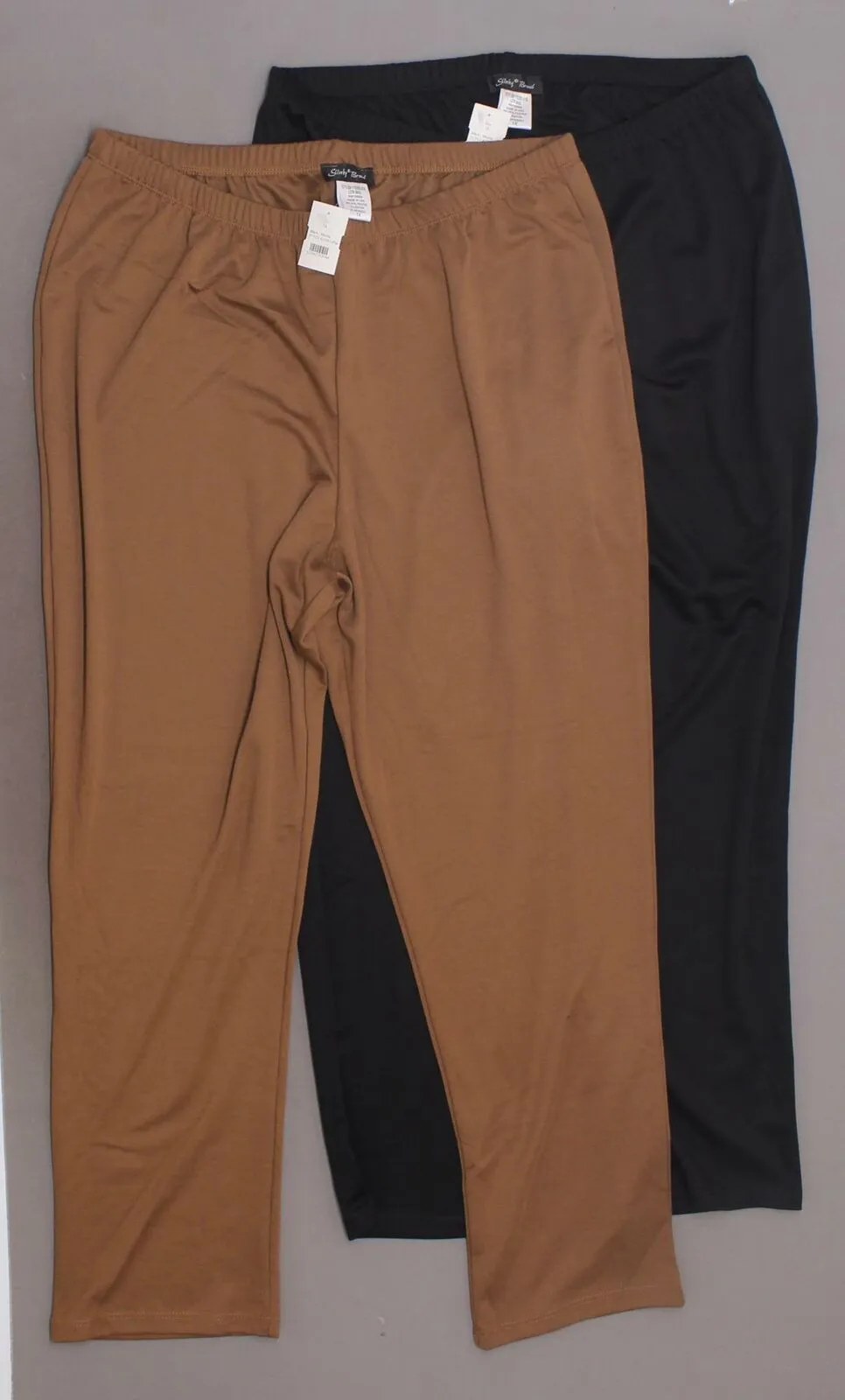 Slinky Brand Women's Plus Size 2 Pack Knit Ponte Skinny Pants