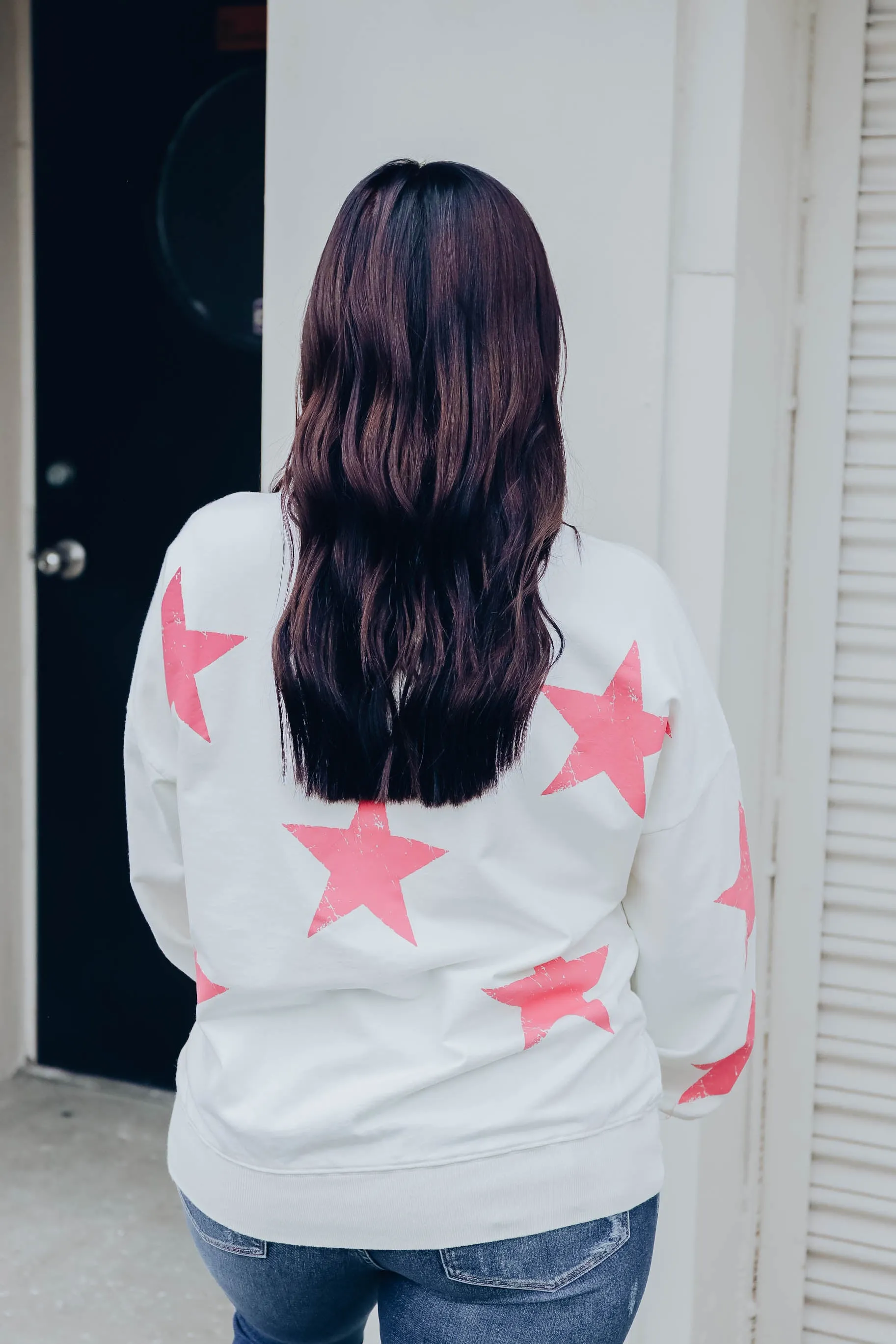 Spicy Pink Star Sweatshirt