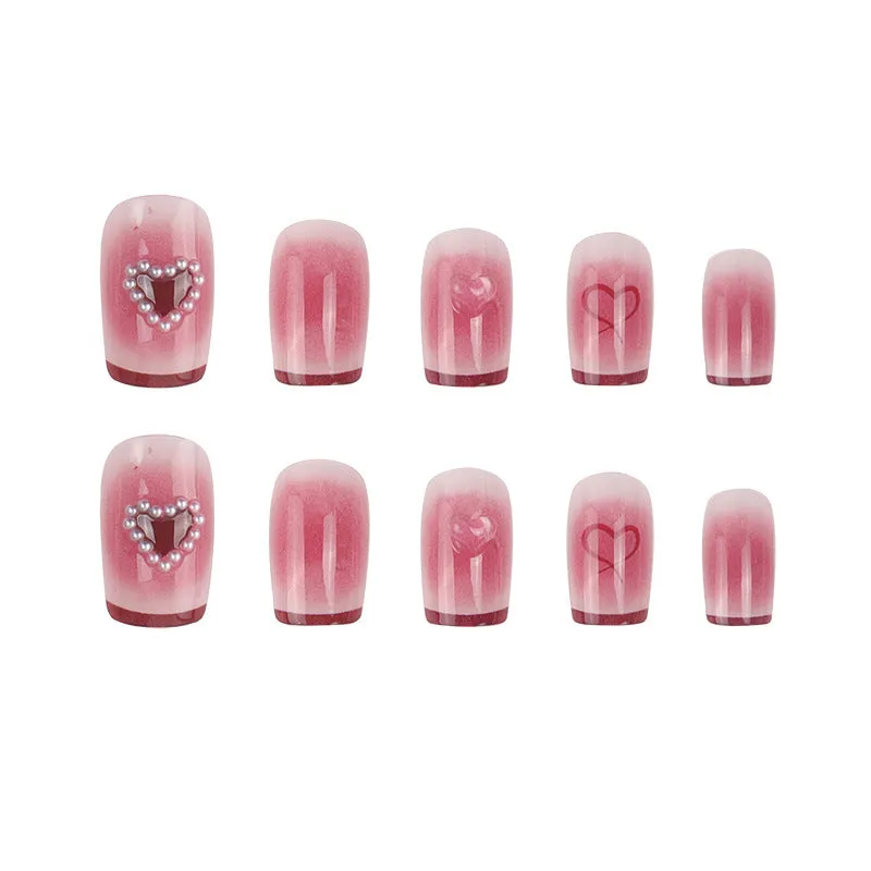 Square Peach Heart Pearl French