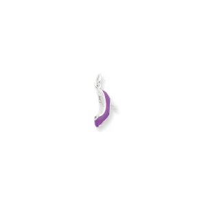Sterling Silver CZ Polished Enamel High Heel Charm