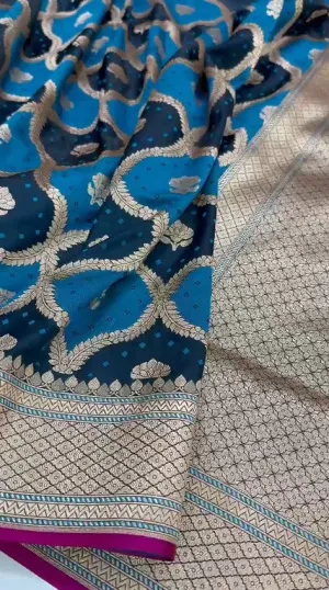Stunning Pure Mashru Silver Zari Satin Silk Beautiful Muiticolor Saree