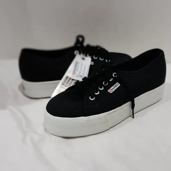 Superga Womens 2790 Acotw Platform Fashion Sneaker, Black/White, 9.5 US