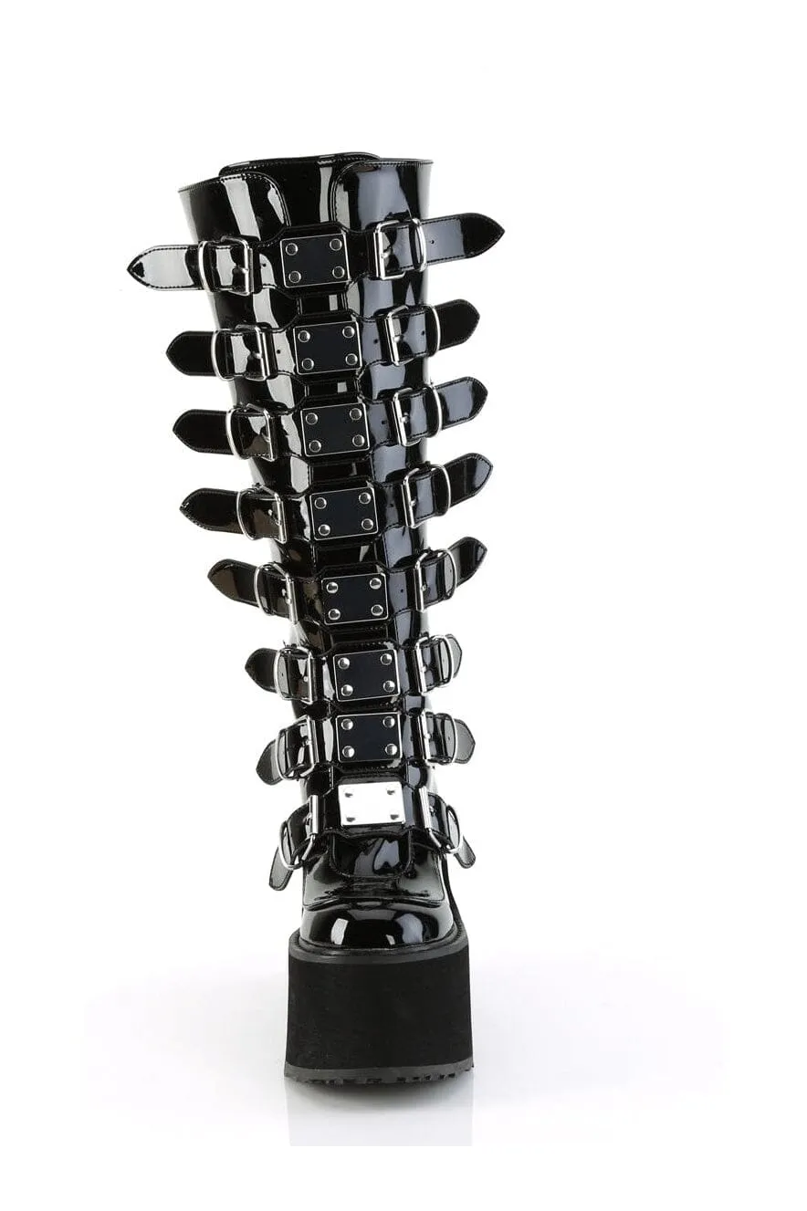 SWING-815WC Black Patent Knee Boot