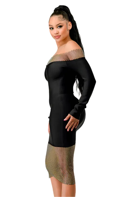 Timeless Elegance - Sleek Black Fitted Dress