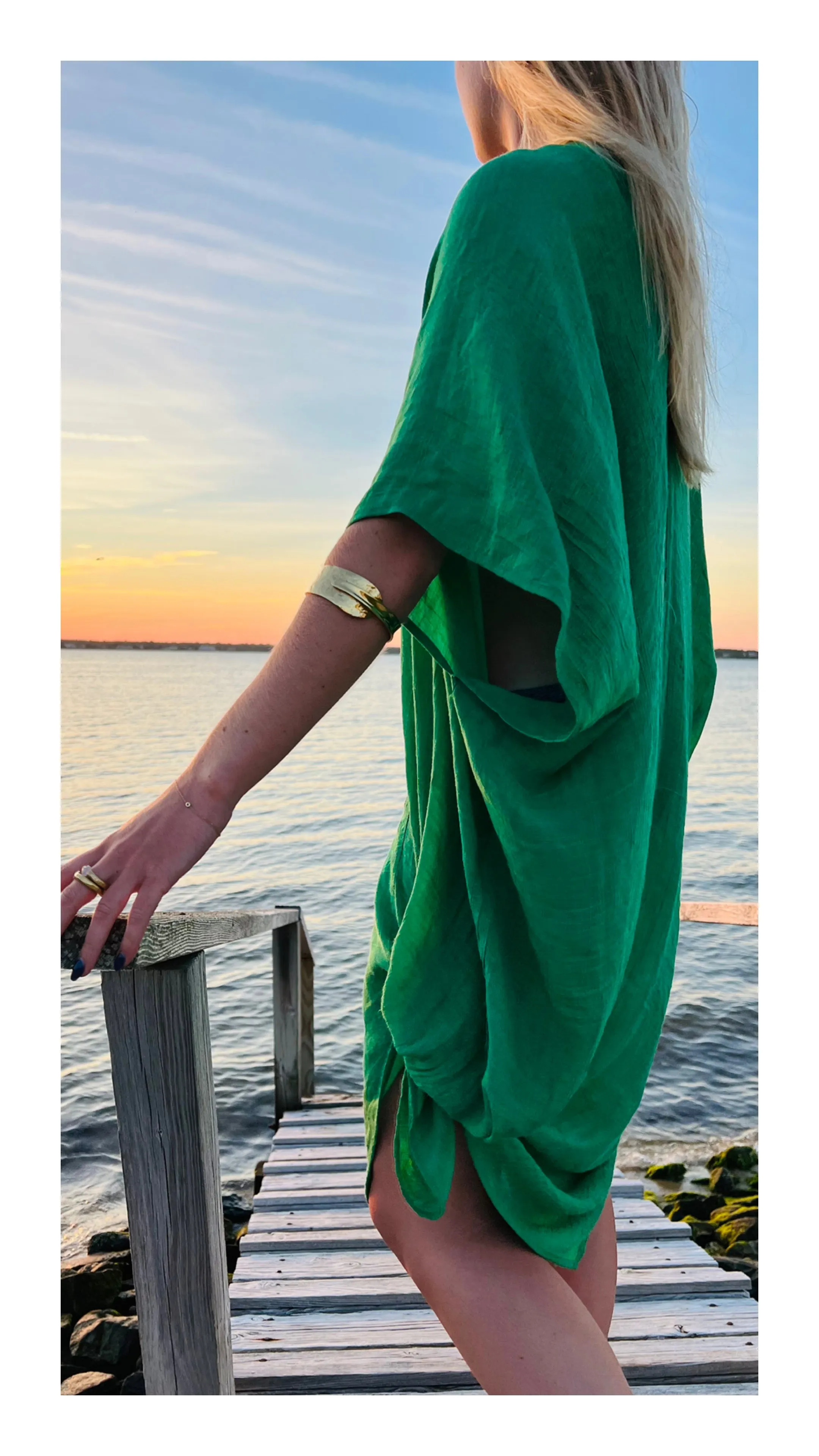 Tulum Kaftan Tunic Emerald
