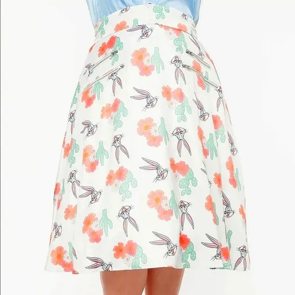 Unique Vintage X Looney Tunes Vivien Bugs Bunny Cactus 40'S Swing Skirt, NWT