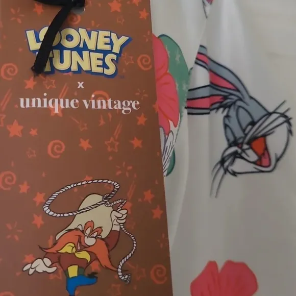 Unique Vintage X Looney Tunes Vivien Bugs Bunny Cactus 40'S Swing Skirt, NWT