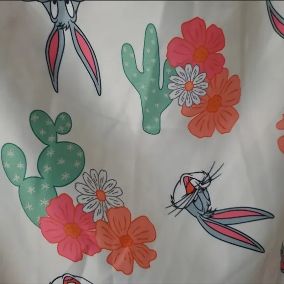 Unique Vintage X Looney Tunes Vivien Bugs Bunny Cactus 40'S Swing Skirt, NWT