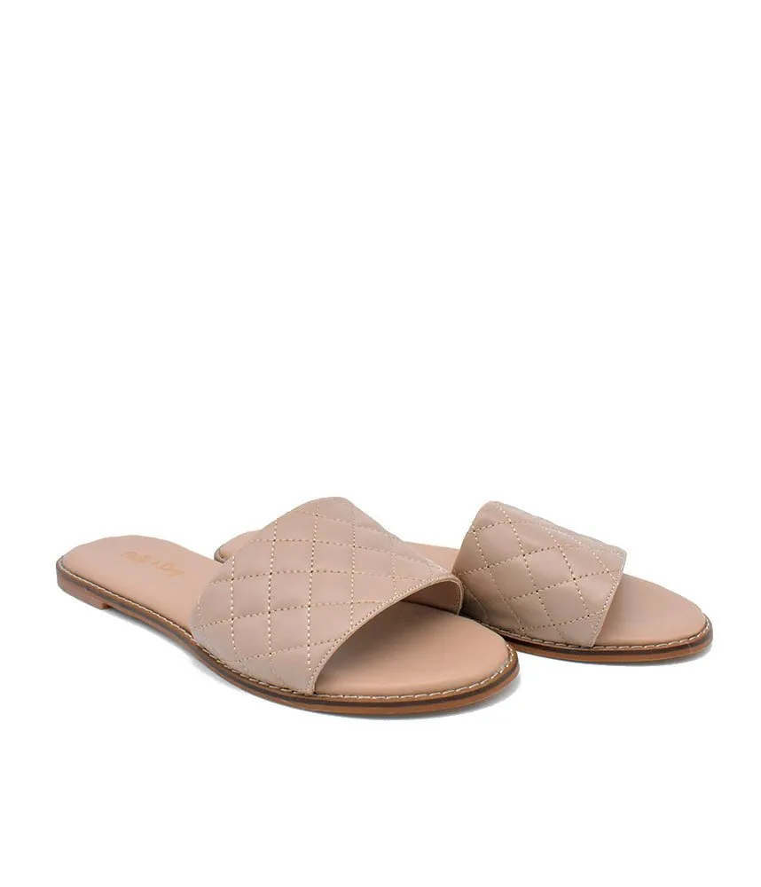 Versatile Beige Quilted Flats