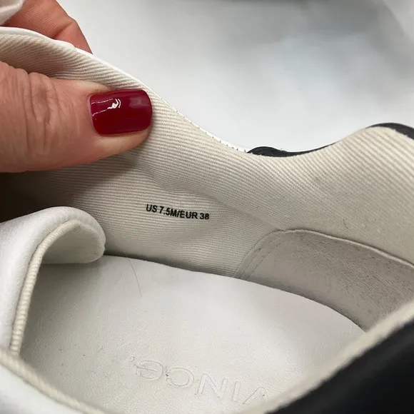 Vince Women's White Leather Platform Benfield Sneakers