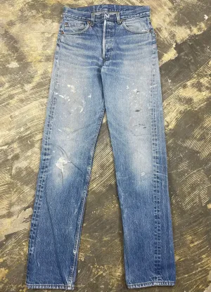 Vintage USA Made Levi 501 Premium Wash & Paint Denim Jeans (JYJ-0305)