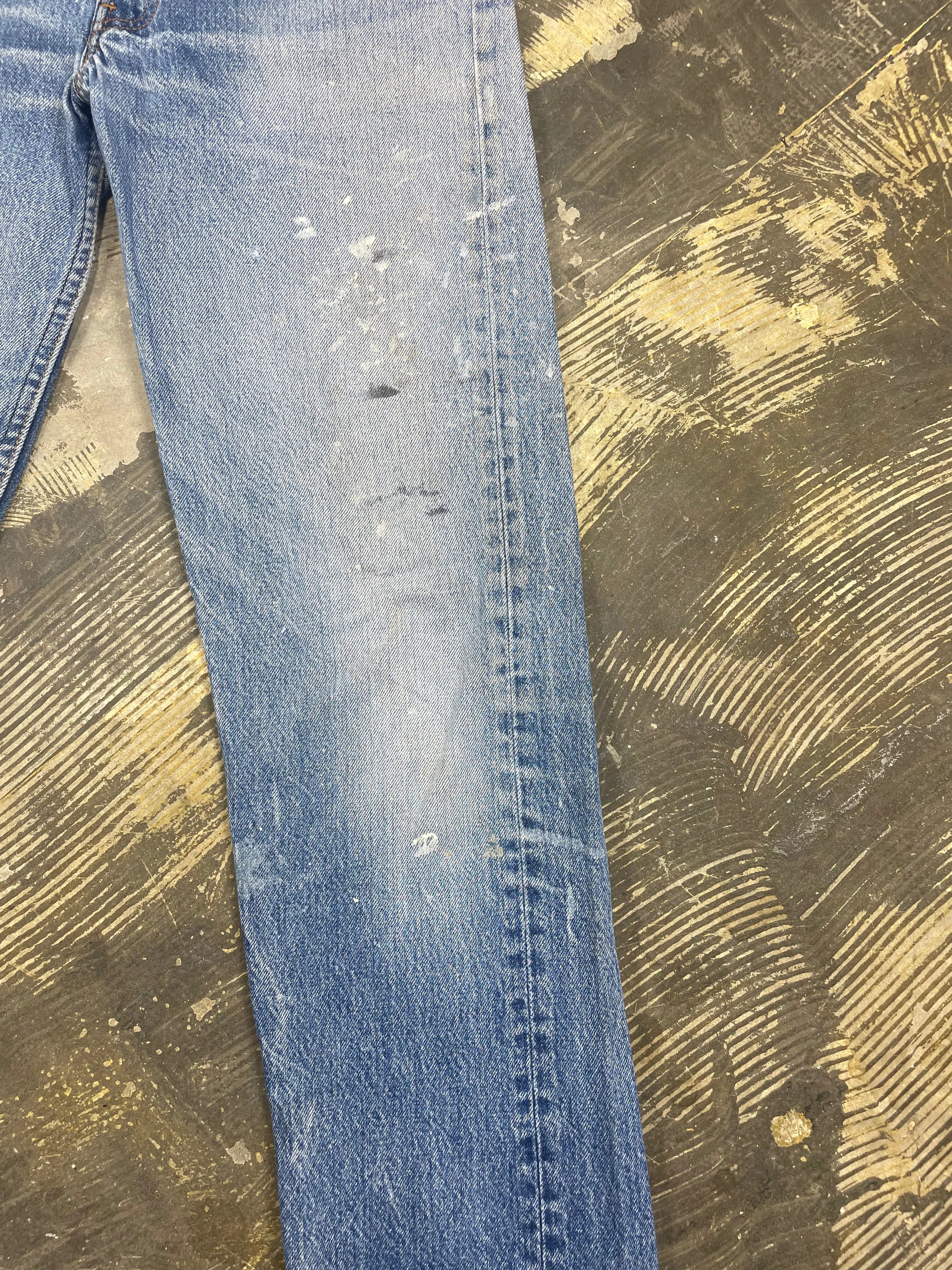 Vintage USA Made Levi 501 Premium Wash & Paint Denim Jeans (JYJ-0305)