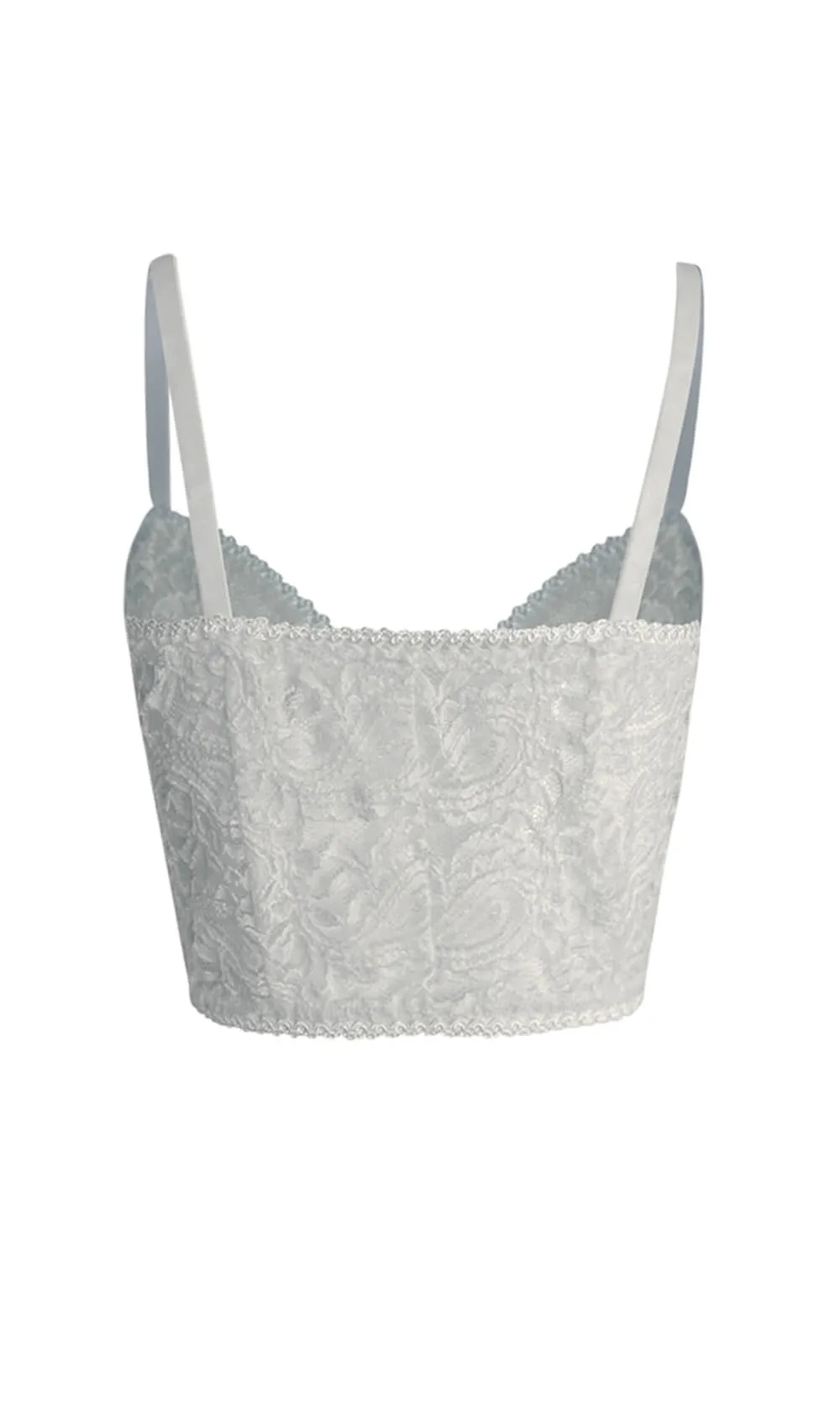 White Dentelles Lycra Crop Top