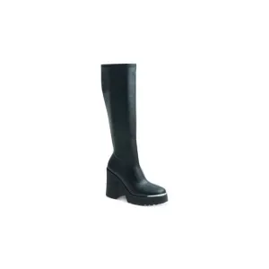 WILD PAIR Womens Black Zipper Killian Round Toe Block Heel Riding Boot 10 M