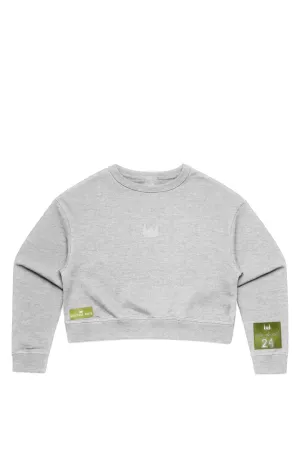 WOLFPACK UNLTD WOMEN CROP CREW SWEATER | ATHLETIC GRAY