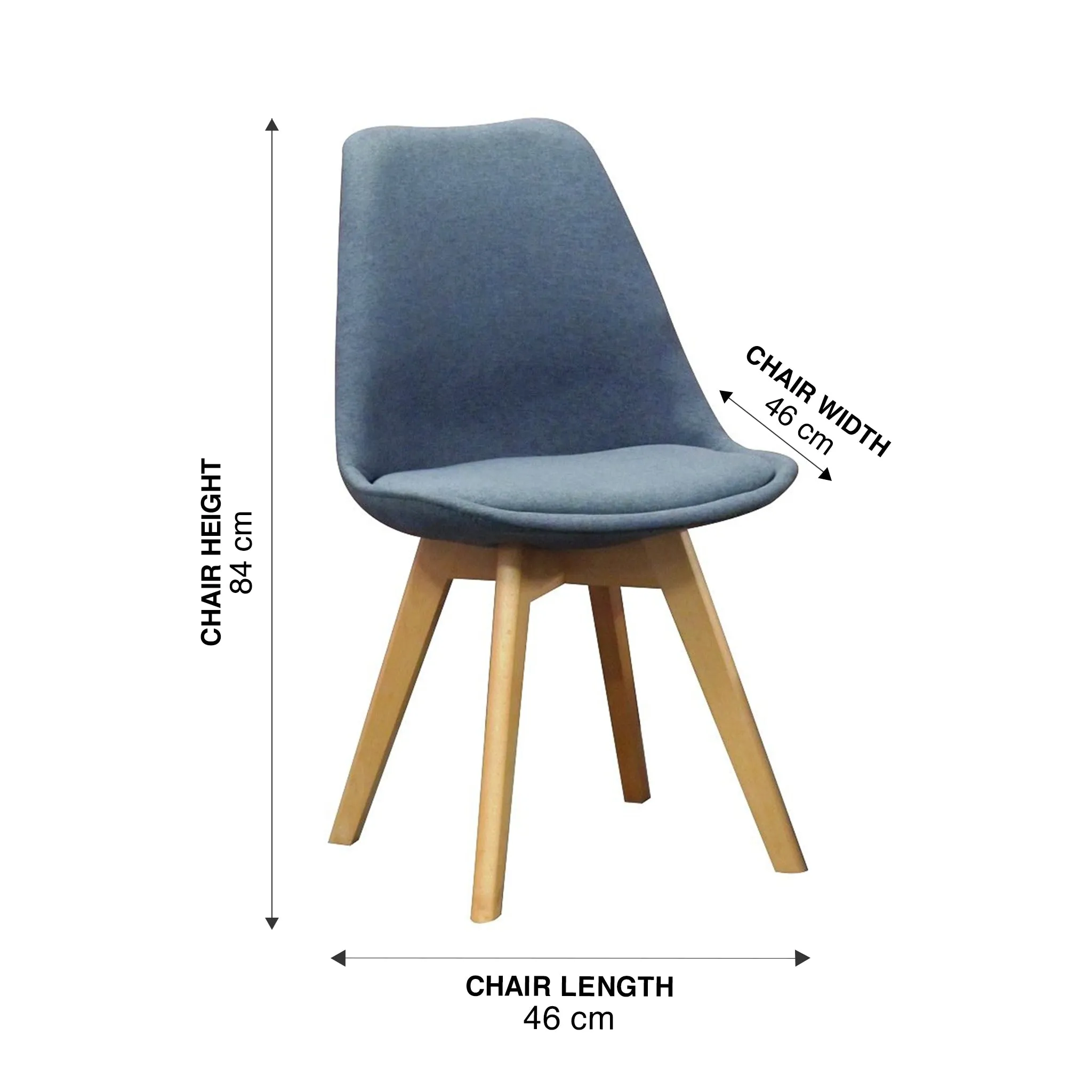 WorkStore Jason Designer Chair, Wood Legs, Upholstered, Grey