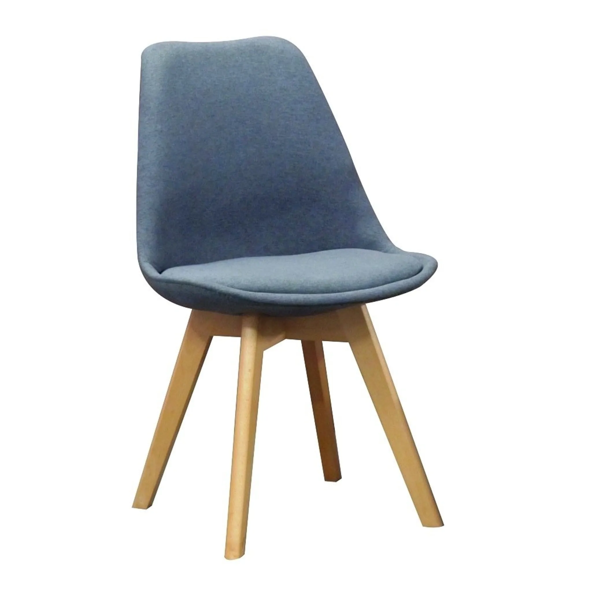 WorkStore Jason Designer Chair, Wood Legs, Upholstered, Grey
