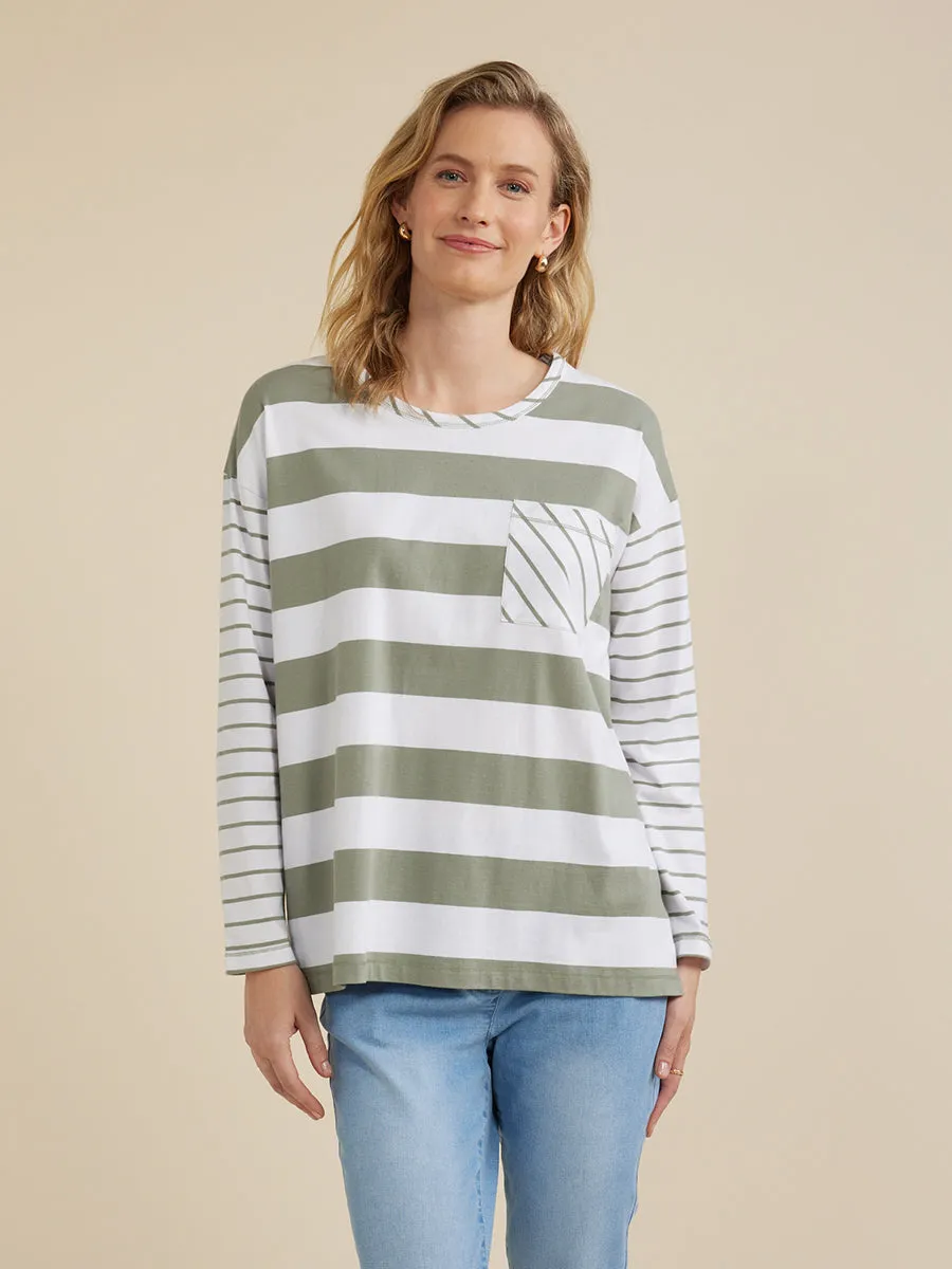 Yarra Trail stripe long sleeve tee