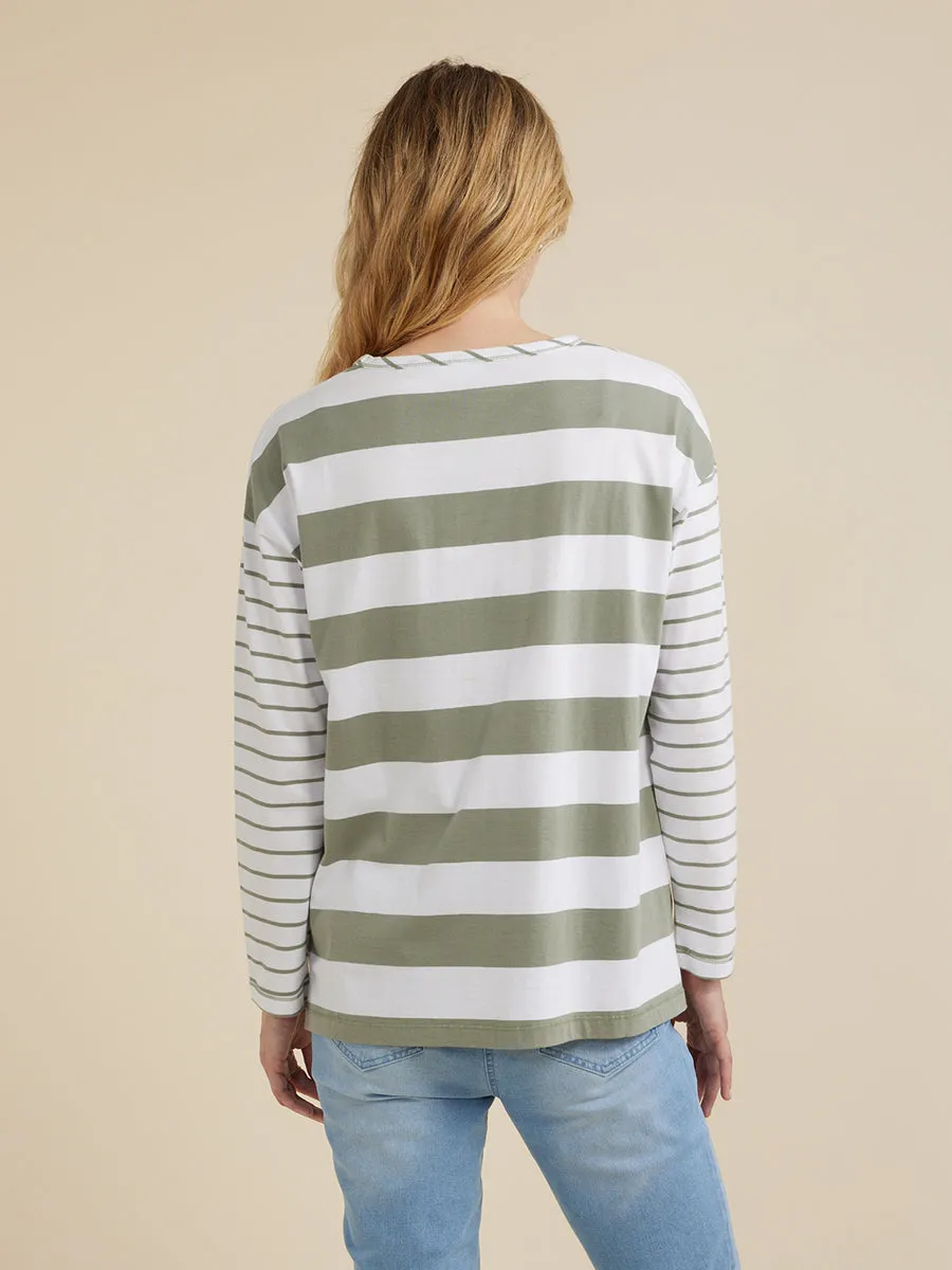 Yarra Trail stripe long sleeve tee